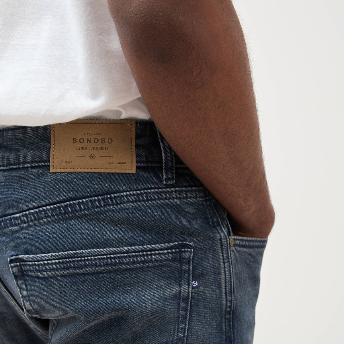 Jeans regular longueur 34 denim stone homme