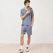 Short droit avec cordon bleu gris homme