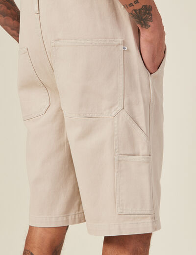 Salopette short droite beige homme