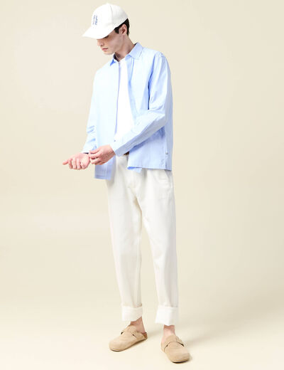 Chemise manches longues bleu ciel homme