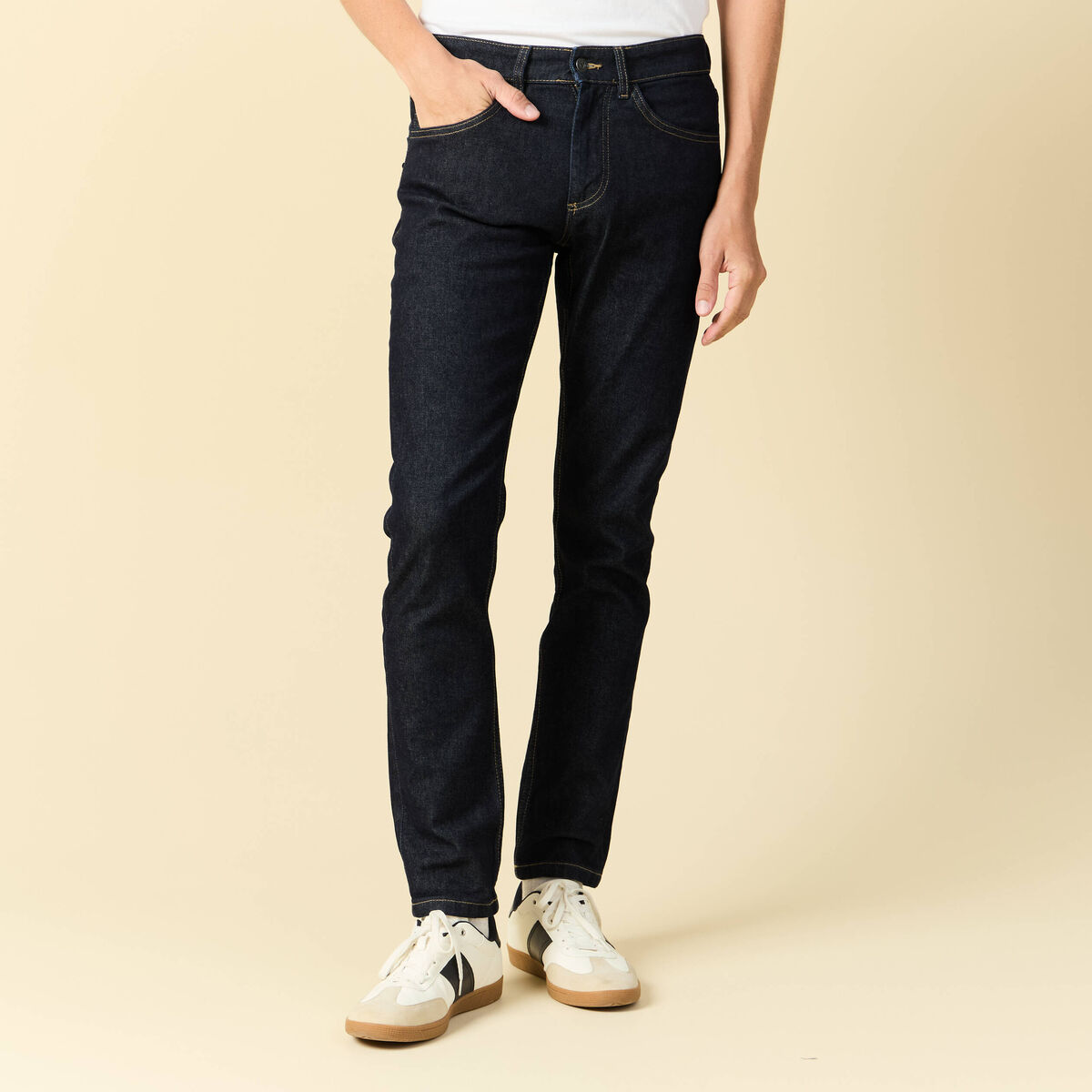 Jeans slim 5 poches longueur 32 denim brut clean homme