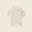 Pull manches courtes creme femme
