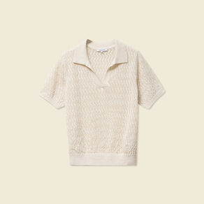 Pull manches courtes creme femme