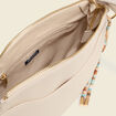 Sac demi-lune &agrave; bandouli&egrave;re ivoire femme