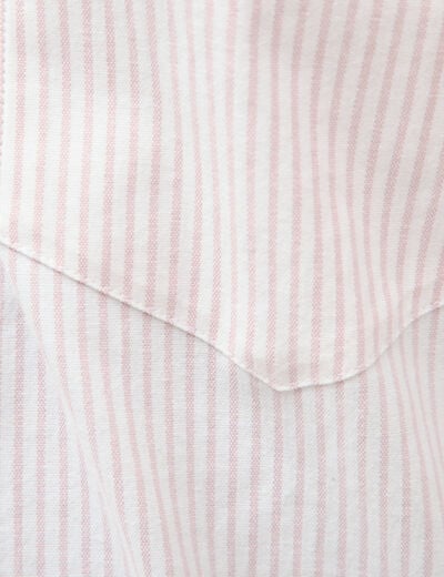 Chemise manches longues col am&eacute;ricain rose poudr&eacute;e homme