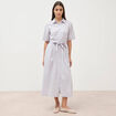 Robe longue droite manches courtes bleu ciel femme