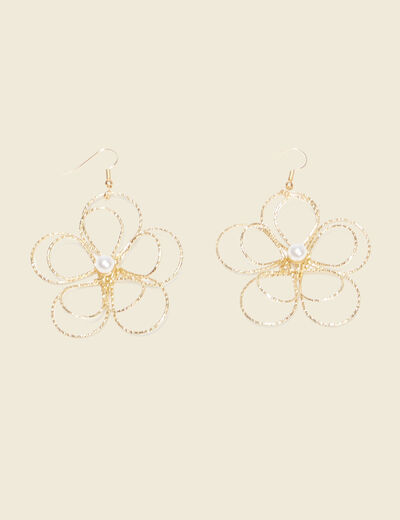 Boucles d'oreilles pendantes couleur or femme