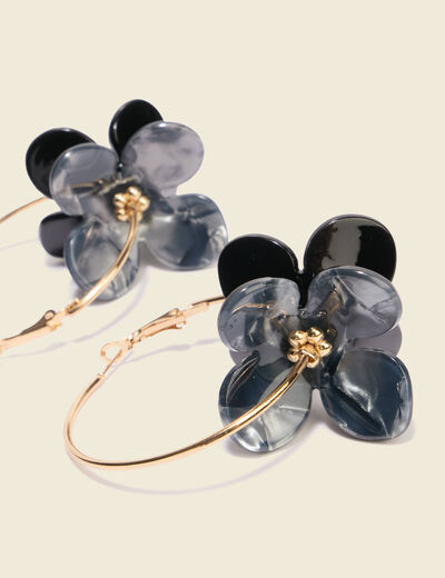 Boucles d'oreilles créoles noir femme