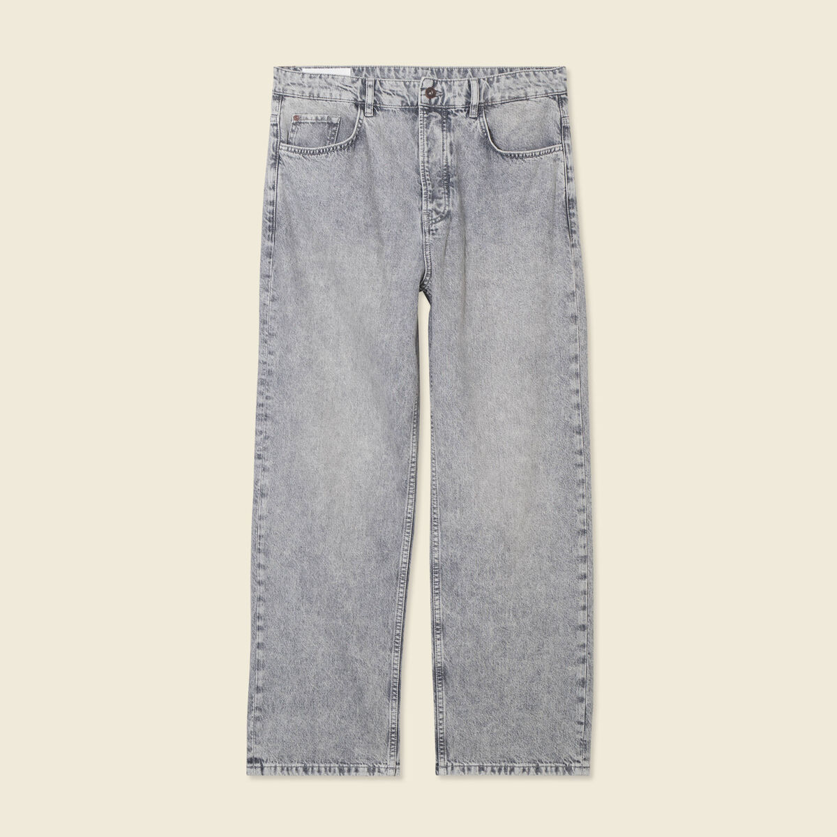 Jeans large 5 poches longueur 32 denim snow gris homme