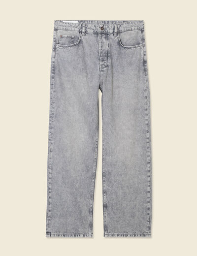 Jeans large 5 poches longueur 32 denim snow gris homme