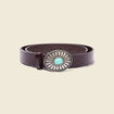 Ceinture en cuir western marron foncé femme