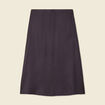 Jupe midi droite satin gris fonc&eacute; femme