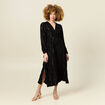 Robe longue évasée fluide noir femme