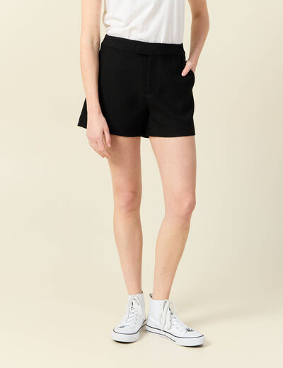 Short droit noir femme