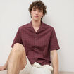 Chemise boyfriend en coton avec broderie prune homme