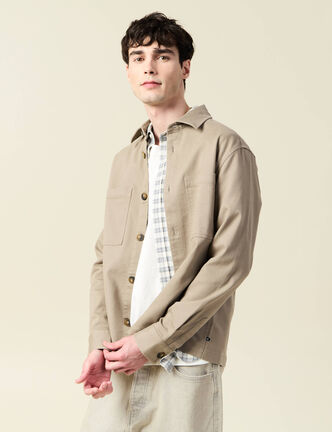 Surchemise manches longues sable homme