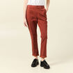 Pantalon chino cigarette rouge fonc&eacute; femme