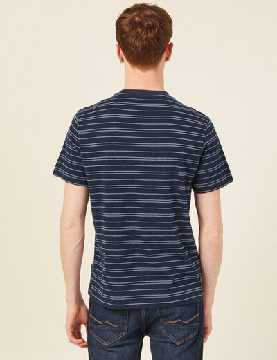T-shirt en coton manches courtes bleu marine homme