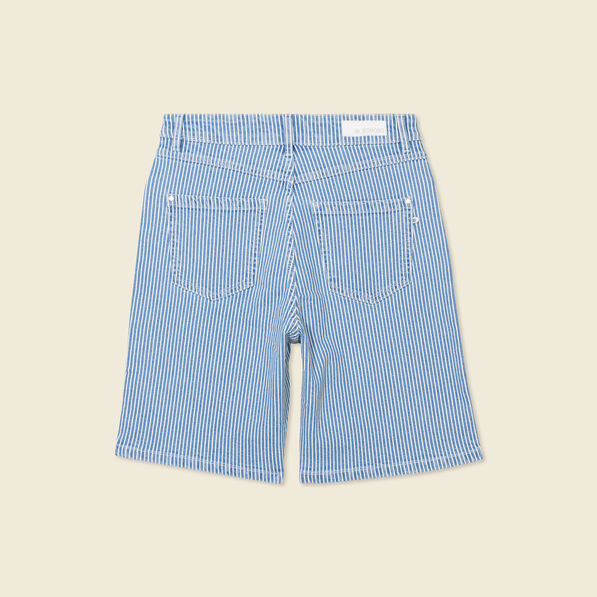 bermuda droit en jean denim stone femme Bermuda droit en jean denim stone femme
