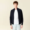 Gilet manches longues zippé bleu marine homme
