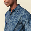 Chemise en coton manches longues bleu marine homme