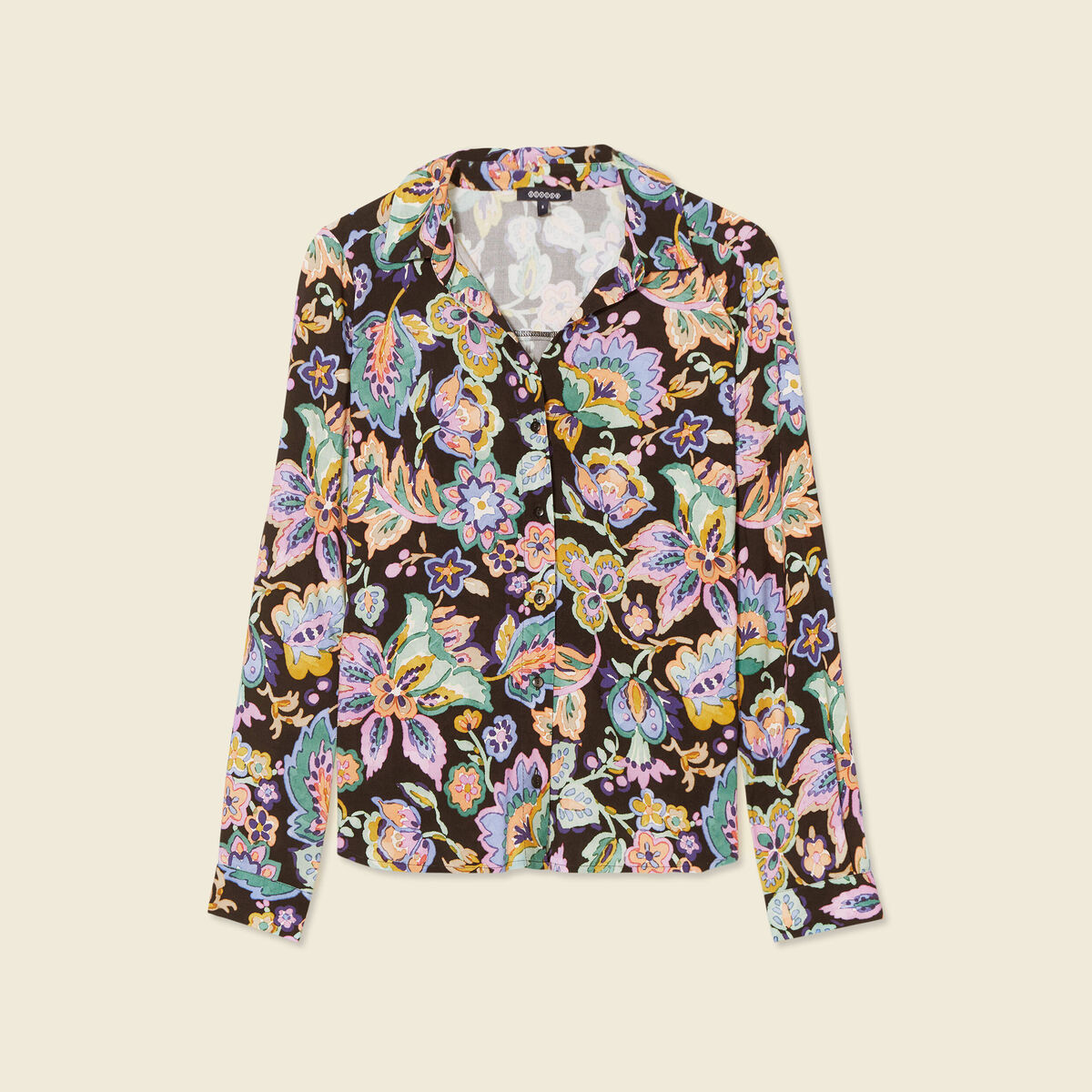 Chemise manches longues multicolore femme