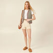 Short paperbag ceinturé creme femme