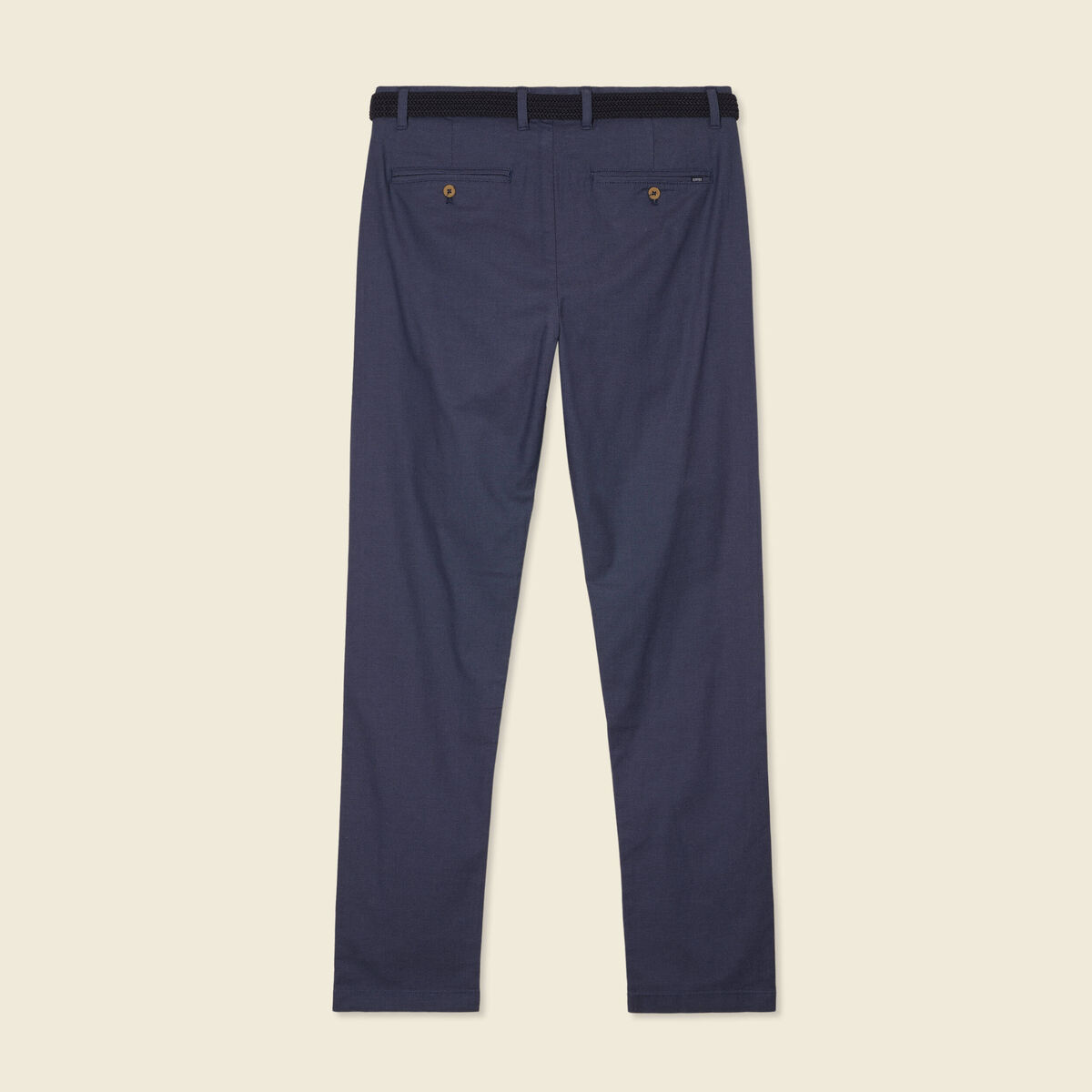 Pantalon chino straight bleu fonc&eacute; homme