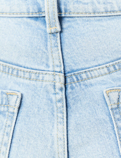 Jeans large taille haute denim bleach femme