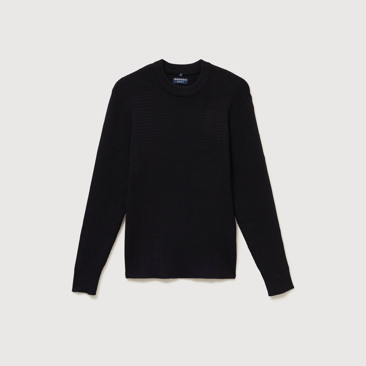 Pull col rond manches longues noir homme