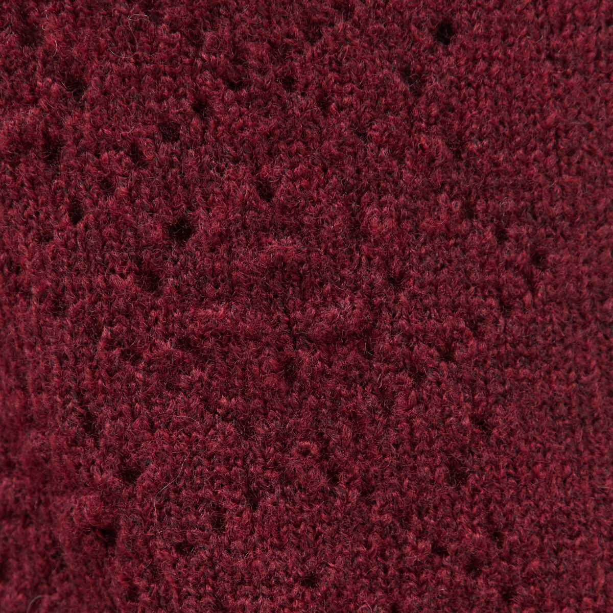 Gilet manches longues col rond bordeaux femme