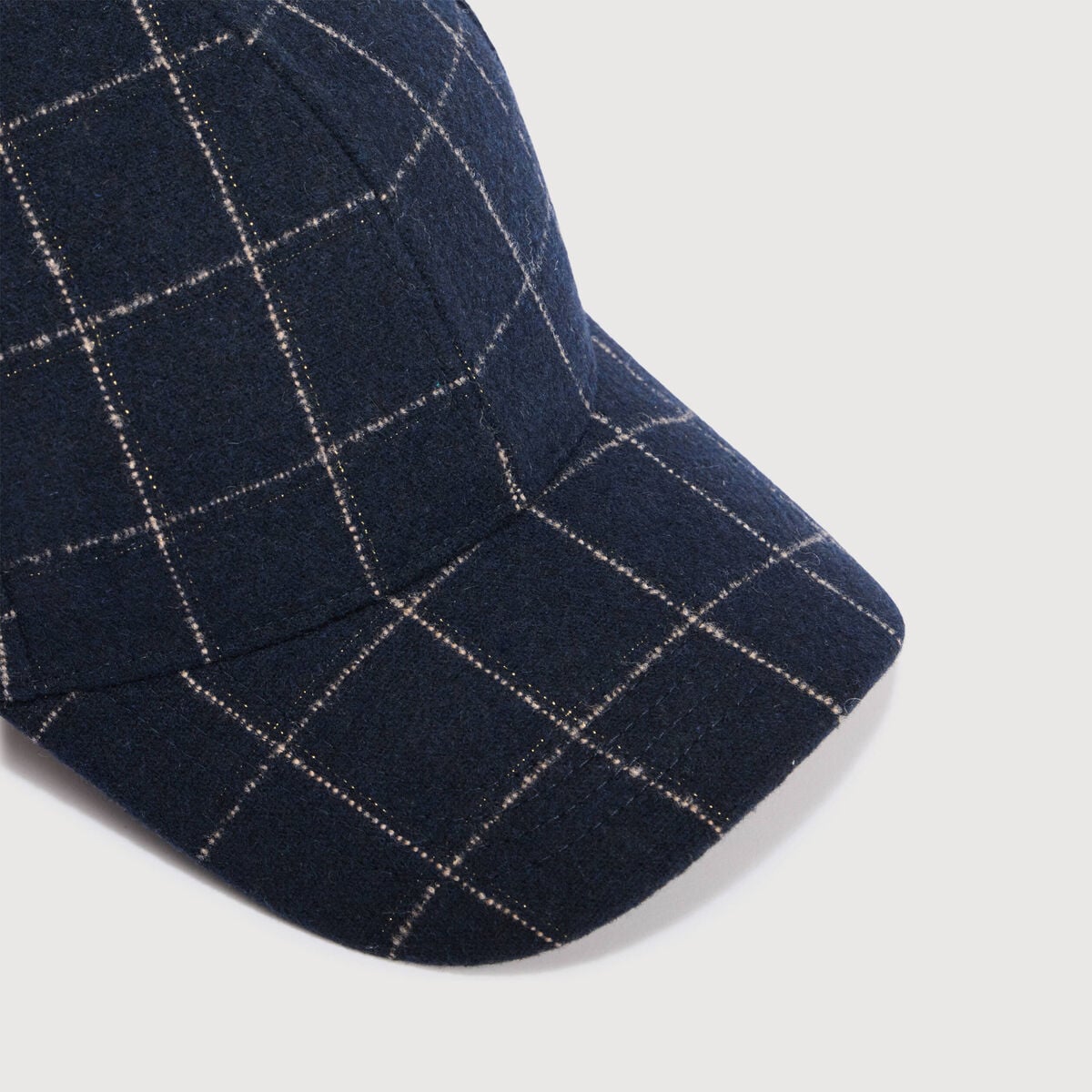 Casquette en tweed bleu marine femme