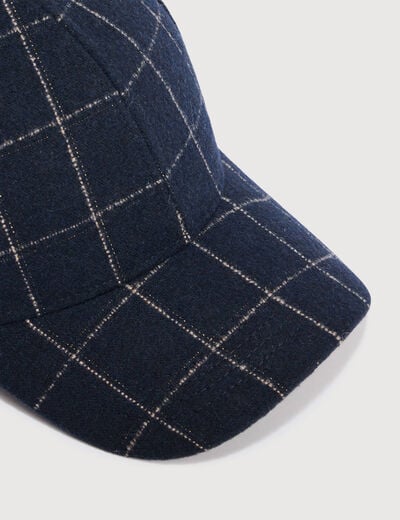 Casquette en tweed bleu marine femme