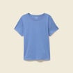 T-shirt cintr&eacute; col rond manches courtes bleu lavande femme