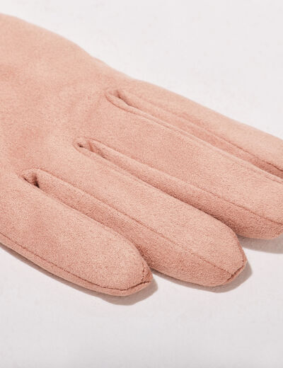 Gants avec noeuds marron clair femme