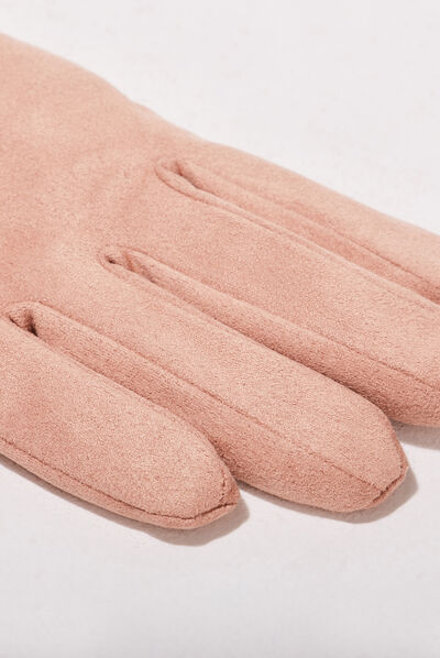 Gants avec noeuds marron clair femme