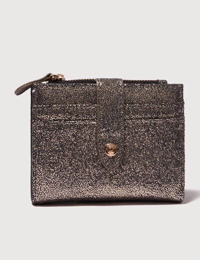 Porte-monnaie avec doublure gris fonc&eacute; femme