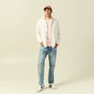 Sweat manches longues en coton rose poudr&eacute;e homme