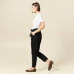 Pantalon paperbag noir femme