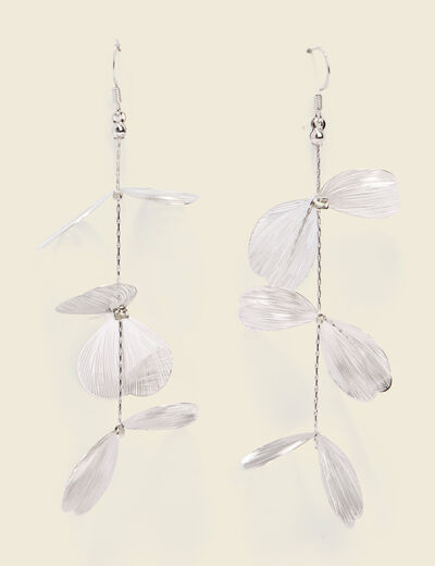Boucles d'oreilles pendantes couleur argent femme