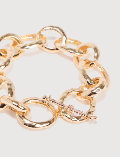 Bracelet avec cha&icirc;ne couleur or femme