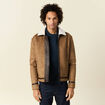Blouson su&eacute;dine col aviateur marron homme