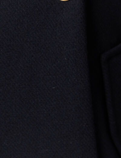 Caban oversize court &agrave; capuche bleu fonc&eacute; femme