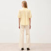 Chemise en coton manches coude jaune clair femme