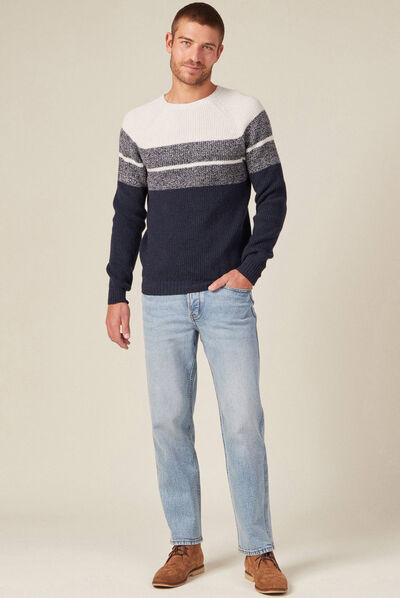 Pull manches longues ecru homme