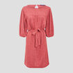 Robe droite ceinturée orange foncé femme