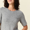 Pull manches courtes gris clair femme