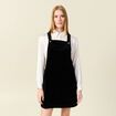 Robe chasuble trap&egrave;ze velours noir femme