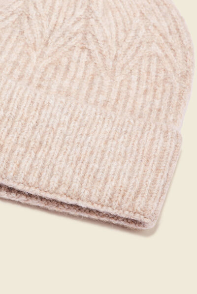 Bonnet éco-responsable beige femme