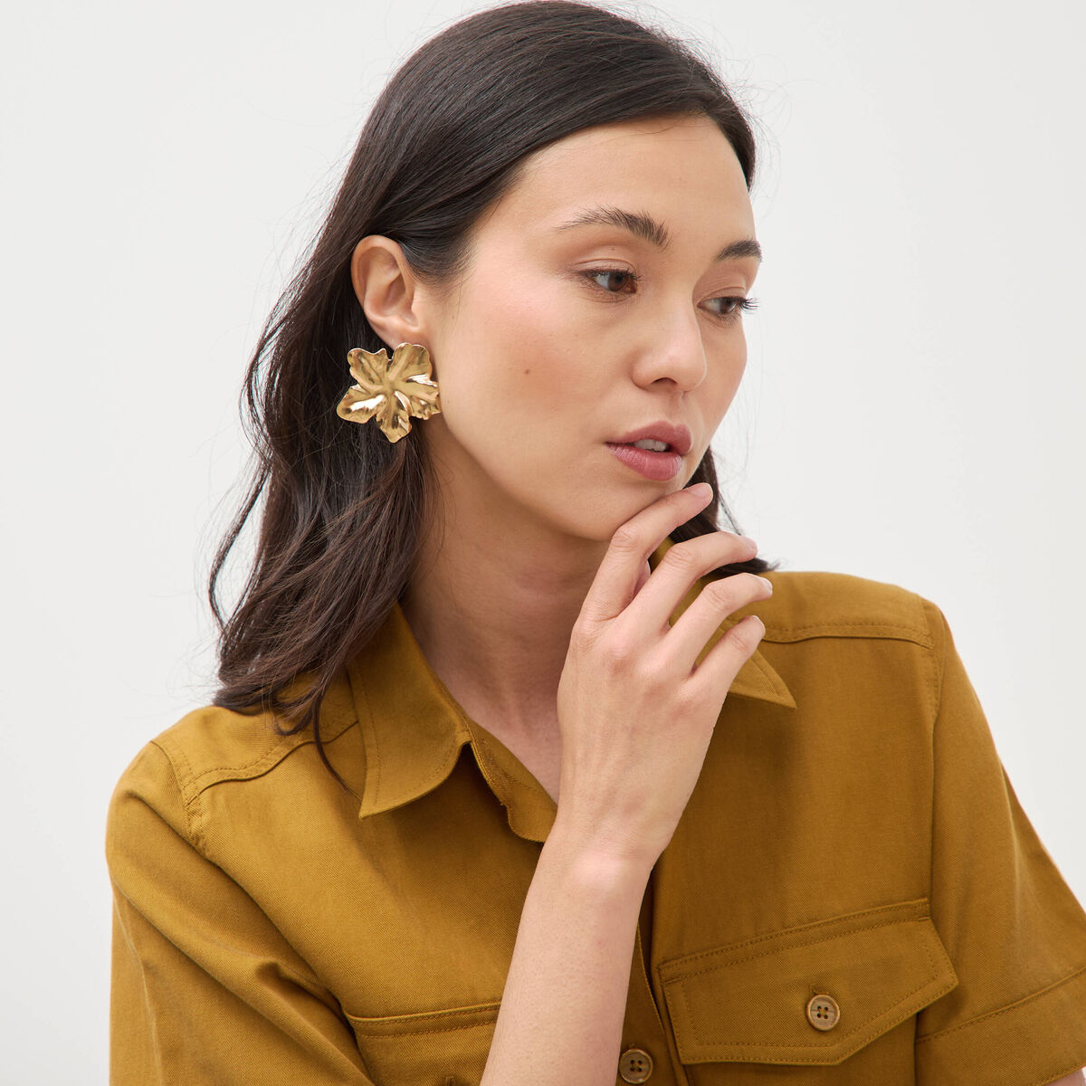 Boucles d'oreilles couleur or femme